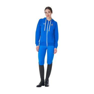 Dames fleece sweater Equestro x FISE Blauw van Savoye
