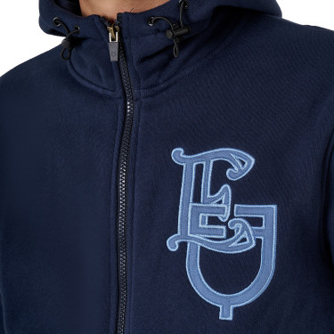 Heren-sweater Equestro EQ met frontale ritssluiting Marineblazer Marineblauw