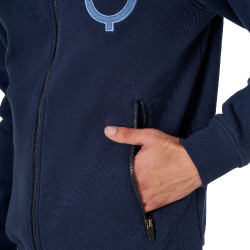 Heren-sweater Equestro EQ met frontale ritssluiting Marineblazer Marineblauw