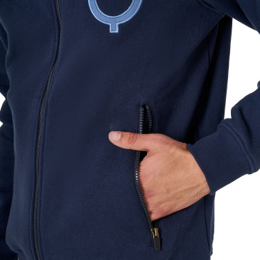 Heren-sweater Equestro EQ met frontale ritssluiting Marineblazer Marineblauw