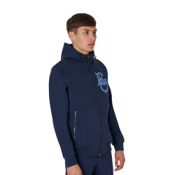 Heren-sweater Equestro EQ met frontale ritssluiting Marineblazer Marineblauw
