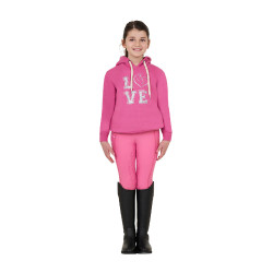 Meisjeshoodie Equestro Winter Love Roze kasteel