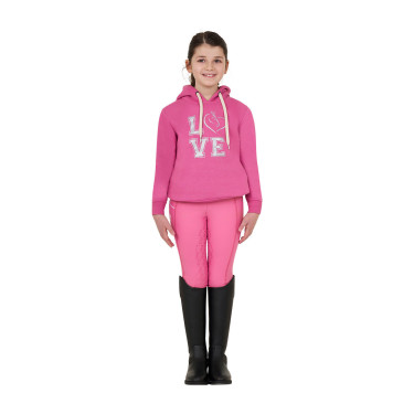 Meisjeshoodie Equestro Winter Love Roze kasteel
