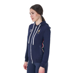Dameshoodie Equestro x FISE Marineblazer Marineblauw Dameshoodie Equestro x FISE Marineblazer Marineblauw