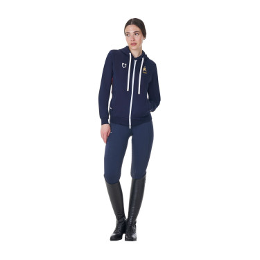 Dameshoodie Equestro x FISE Marineblazer Marineblauw Dameshoodie Equestro x FISE Marineblazer Marineblauw