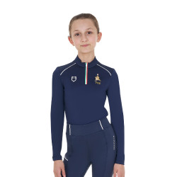 Unisex kindershirt met lange mouwen Equestro x FISE Marineblazer Marineblauw