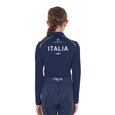 Unisex kindershirt met lange mouwen Equestro x FISE Marineblazer Marineblauw