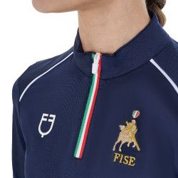 Unisex kindershirt met lange mouwen Equestro x FISE Marineblazer Marineblauw