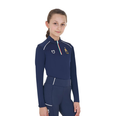 Unisex kindershirt met lange mouwen Equestro x FISE Marineblazer Marineblauw