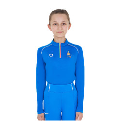 Unisex kindershirt met lange mouwen Equestro x FISE Blauw van Savoye Unisex kindershirt met lange mouwen Equestro x FISE Blauw van Savoye