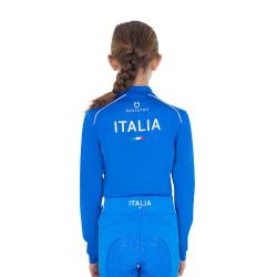 Unisex kindershirt met lange mouwen Equestro x FISE Blauw van Savoye Unisex kindershirt met lange mouwen Equestro x FISE Blauw van Savoye