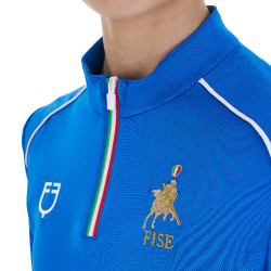 Unisex kindershirt met lange mouwen Equestro x FISE Blauw van Savoye Unisex kindershirt met lange mouwen Equestro x FISE Blauw van Savoye