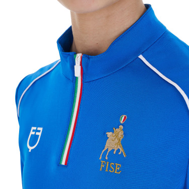 Unisex kindershirt met lange mouwen Equestro x FISE Blauw van Savoye Unisex kindershirt met lange mouwen Equestro x FISE Blauw van Savoye