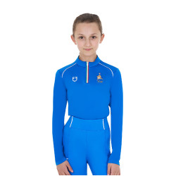 Unisex kindershirt met lange mouwen Equestro x FISE Blauw van Savoye Unisex kindershirt met lange mouwen Equestro x FISE Blauw van Savoye