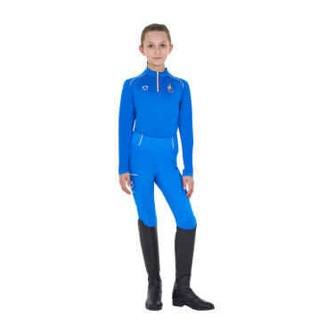 Unisex kindershirt met lange mouwen Equestro x FISE Blauw van Savoye Unisex kindershirt met lange mouwen Equestro x FISE Blauw van Savoye