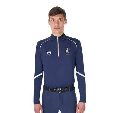 Heren-trainingsbaselayer Equestro x FISE Marineblazer Marineblauw Heren-trainingsbaselayer Equestro x FISE Marineblazer Marineblauw