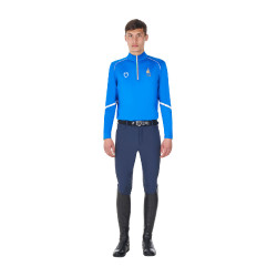 Heren-trainingsbaselayer Equestro x FISE Blauw van Savoye
