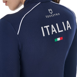 Damesbasislaag voor training Equestro x FISE Marineblazer Marineblauw