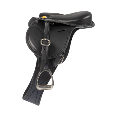 Equestro springzadel voor speelgoedpaard Zwart