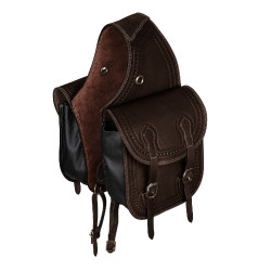 Zadeltas Pool’s Bisaccia Handtooled Donkerbruin