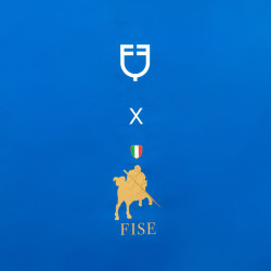 Lange stalafscheiding Equestro x FISE met geborduurd logo Blauw van Savoye