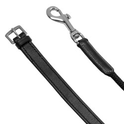 Equestro Duitse teugels van nylon en gevoerd leer Zwart