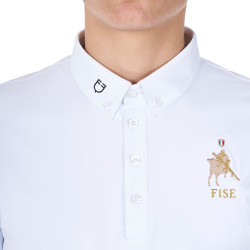 Wedstrijdpolo heren Equestro x FISE korte mouwen Wit Wedstrijdpolo heren Equestro x FISE korte mouwen Wit