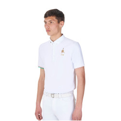Wedstrijdpolo heren Equestro x FISE korte mouwen Wit Wedstrijdpolo heren Equestro x FISE korte mouwen Wit