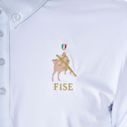 Wedstrijdpolo heren Equestro x FISE korte mouwen Wit Wedstrijdpolo heren Equestro x FISE korte mouwen Wit