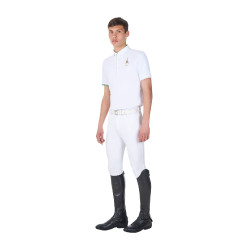 Wedstrijdpolo heren Equestro x FISE korte mouwen Wit Wedstrijdpolo heren Equestro x FISE korte mouwen Wit