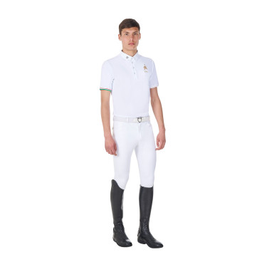 Wedstrijdpolo heren Equestro x FISE korte mouwen Wit Wedstrijdpolo heren Equestro x FISE korte mouwen Wit