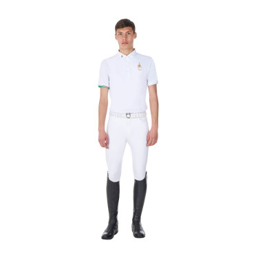 Wedstrijdpolo heren Equestro x FISE korte mouwen Wit Wedstrijdpolo heren Equestro x FISE korte mouwen Wit