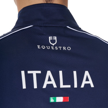 Heren trainingspolo Equestro x FISE met rits, Italiaanse vlag, korte mouwen Marineblazer Marineblauw Heren trainingspolo Equestro x FISE met rits, Italiaanse vlag, korte mouwen Marineblazer Marineblauw