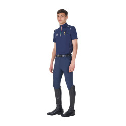 Heren trainingspolo Equestro x FISE met rits, Italiaanse vlag, korte mouwen Marineblazer Marineblauw Heren trainingspolo Equestro x FISE met rits, Italiaanse vlag, korte mouwen Marineblazer Marineblauw