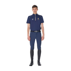Heren trainingspolo Equestro x FISE met rits, Italiaanse vlag, korte mouwen Marineblazer Marineblauw Heren trainingspolo Equestro x FISE met rits, Italiaanse vlag, korte mouwen Marineblazer Marineblauw
