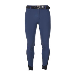Heren rijbroek Equestro x FISE met kniest grip Marineblazer Marineblauw