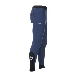 Heren rijbroek Equestro x FISE met kniest grip Marineblazer Marineblauw