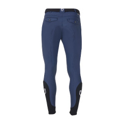 Heren rijbroek Equestro x FISE met kniest grip Marineblazer Marineblauw