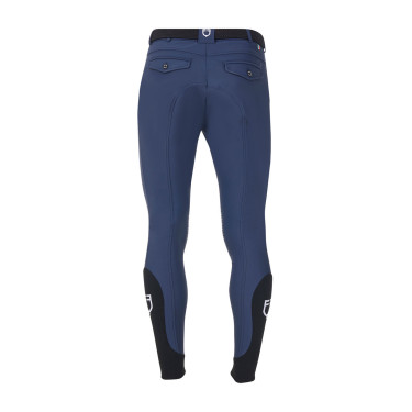 Heren rijbroek Equestro x FISE met kniest grip Marineblazer Marineblauw