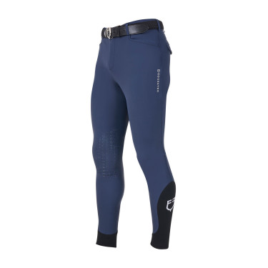 Heren rijbroek Equestro x FISE met kniest grip Marineblazer Marineblauw