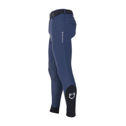 Heren rijbroek Equestro x FISE met kniest grip Marineblazer Marineblauw