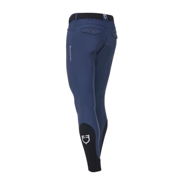 Heren rijbroek Equestro x FISE met kniest grip Marineblazer Marineblauw