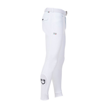 Heren rijbroek Equestro x FISE met kniest grip Wit
