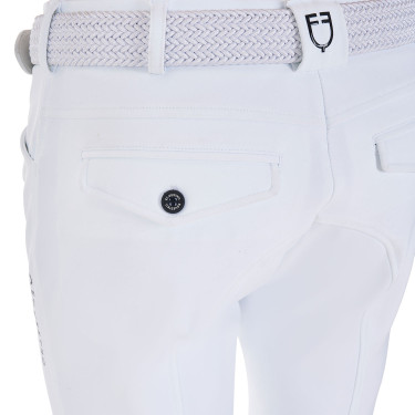 Heren rijbroek Equestro x FISE met kniest grip Wit