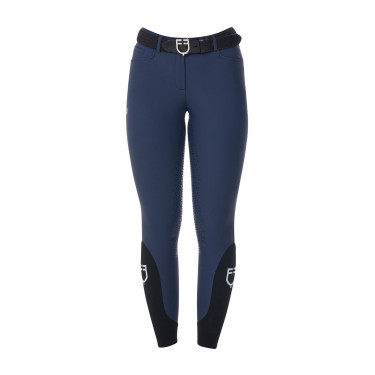 Damesrijbroek Equestro x FISE full grip Marineblazer Marineblauw