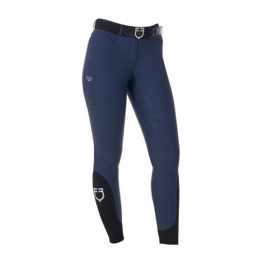 Damesrijbroek Equestro x FISE full grip Marineblazer Marineblauw