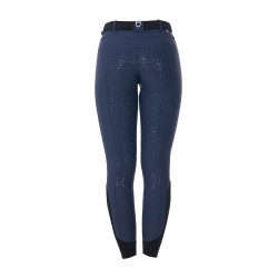Damesrijbroek Equestro x FISE full grip Marineblazer Marineblauw