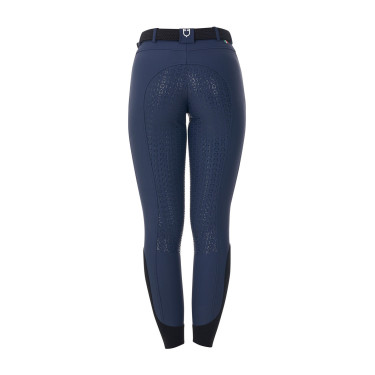 Damesrijbroek Equestro x FISE full grip Marineblazer Marineblauw