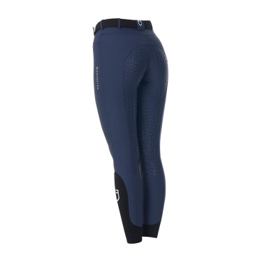Damesrijbroek Equestro x FISE full grip Marineblazer Marineblauw