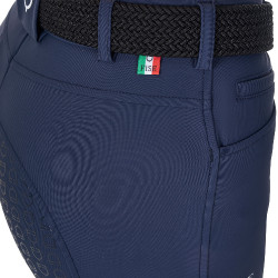 Damesrijbroek Equestro x FISE full grip Marineblazer Marineblauw
